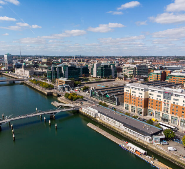 Aerial view, CHQ Building, Dublin Docklands, Dublin